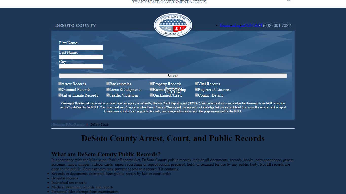 DeSoto County Arrest, Court, and Public Records